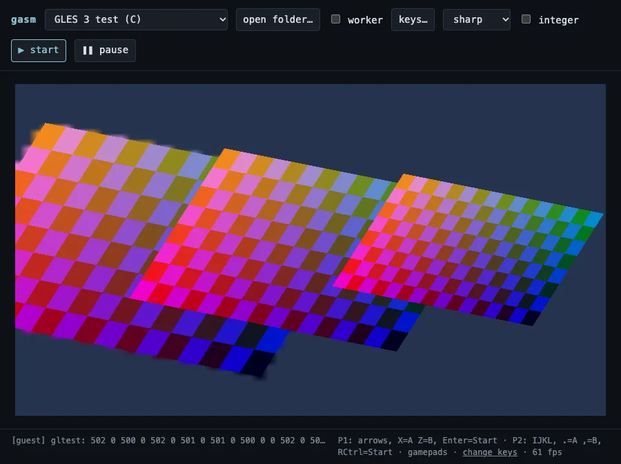 GLES 3 test in the browser player